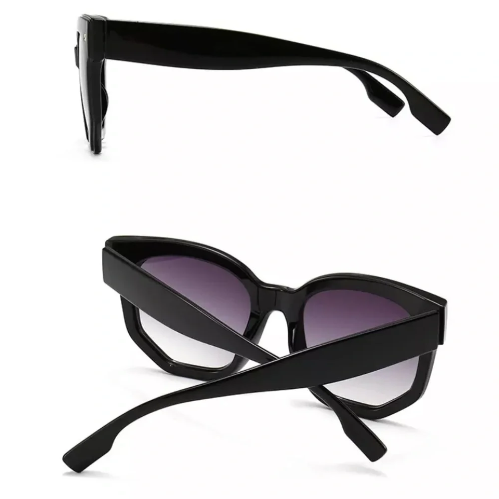 Unisex Square Nail Head Black & Grey Sunglasses